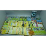 500+ Pokemon cards including holographic cards, multiple sets, in collector box