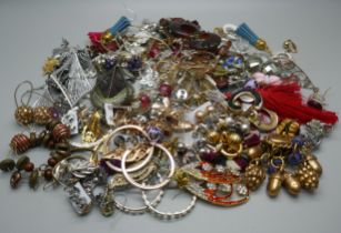 Over 70 pairs of costume earrings