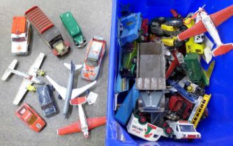 A collection of Matchbox, Corgi and Dinky die-cast model vehicles, playworn