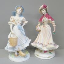 Two Royal Worcester figures; Noëlle and The Milkmaid