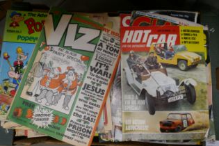 A box of assorted vintage comics and books, including Viz **PLEASE NOTE THIS LOT IS NOT ELIGIBLE FOR