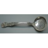 A Victorian Queen's Pattern silver sifter spoon, London 1894 by George Maudsley Jackson, 65g