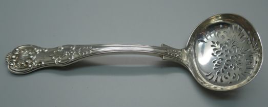 A Victorian Queen's Pattern silver sifter spoon, London 1894 by George Maudsley Jackson, 65g