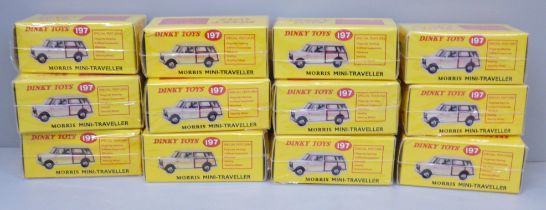Twelve Dinky Toys 197 Morris Traveller vehicles, boxed and sealed