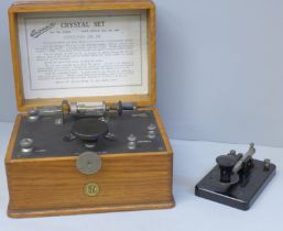 An Ericsson crystal set and a Morse code device
