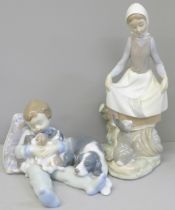 Two Lladro figures, Rabbit's Food and Sweet Dreams