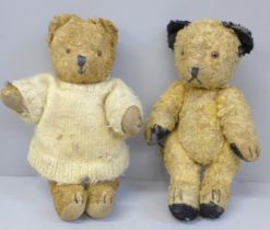 Two small mid-Century jointed Teddy bears