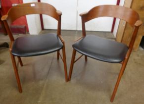 A pair of Danish Korup Stolefabrik teak KS21 model chairs