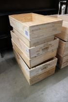 Six pine wine crates