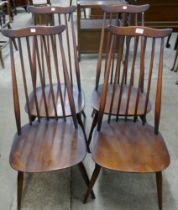 A set of four Ercol Golden Dawn elm and beech Goldsmiths chairs