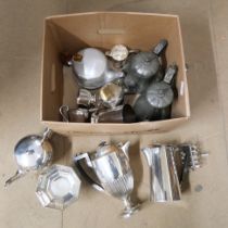 Silver plate, a coffee pot, etc.