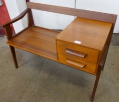 A teak hallseat