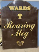 A large 'Roaring Meg' pub sign