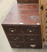 A beech index drawer cabinet