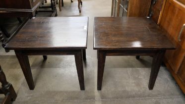 A pair of elm lamp tables