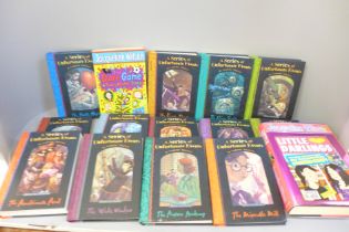 Fifteen novels; Jacqueline Wilson, The Dare Game, Lemony Snicket, full series 1-12, a Series of