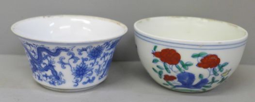 Two Chinese tea bowls