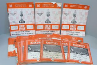 Football programmes; Nottingham Forest home programmes from the 1960s, 70 including Centenary