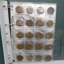 Coins; an album of GB half penny and penny coins, Queen Victoria onwards