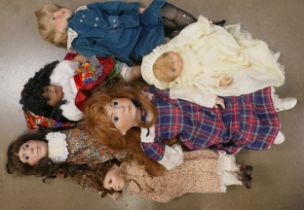 Seven collectors dolls **PLEASE NOTE THIS LOT IS NOT ELIGIBLE FOR POSTING AND PACKING**