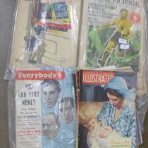 A quantity of vintage periodicals; Illustrated 1950s, The Passing Show 1937, Everbody's 1950s and