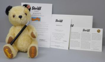 A limited edition Steiff Sooty with certificate