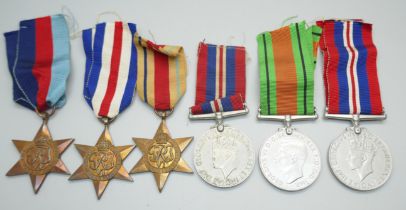Six WWII medals