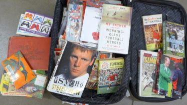 A collection of football programmes and football guides, biographies, etc., and a Wills cigarette