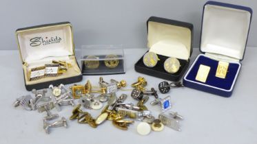 A collection of cufflinks