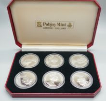 A cased set of six Pobjoy Mint 1993 100 Years of Peter Rabbit commemorative crowns