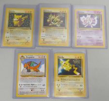 Five Rare Black Star promo Pokemon cards