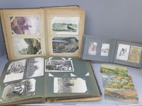 Three albums of postcards and photographs including Africa and Middle East scenes, early 20th