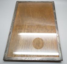 A silver photograph frame