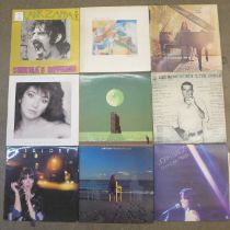 Fifteen LP records, mainly 1970s, Frank Zappa, Joni Mitchell, Kate Bush, etc.