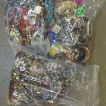 Three large bags of costume jewellery