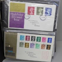 Stamps; GB definitive presentation packs and first day covers in album
