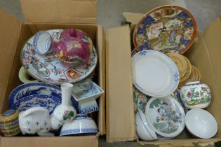 Two boxes of oriental ceramics **PLEASE NOTE THIS LOT IS NOT ELIGIBLE FOR POSTING AND PACKING**