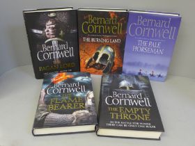Five hardback first edition novels by Bernard Cornwell from the Lost Kingdom Series; The Pale