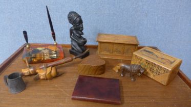 A collection of wooden items