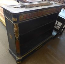 A 19th Century French ebonised, Boulle work anb ormolu mounted open bookcase