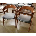 A pair of Danish Korup Stolefabrik teak KS21 model chairs