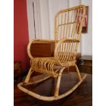 An Italian bamboo rocking chair