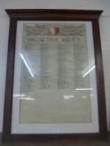 A framed Active Service