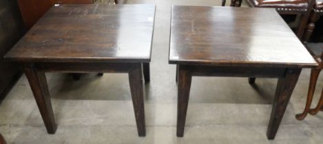 A pair of elm lamp tables
