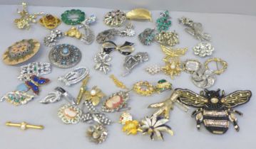 Fifty costume brooches