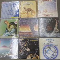 Nine LP records, all Camel