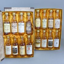 Two sets of miniature Scotch Whisky including Old Elgin, Ben Alder, Highland Fusilier, in two