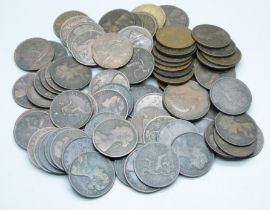 Eighty Queen Victoria penny coins