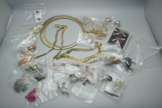 A quantity of necklaces and earrings