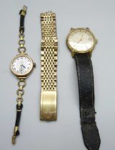 An Omega Seamaster 600 wristwatch, a lady's Omega wristwatch in a 9ct gold Dennison case, lacking